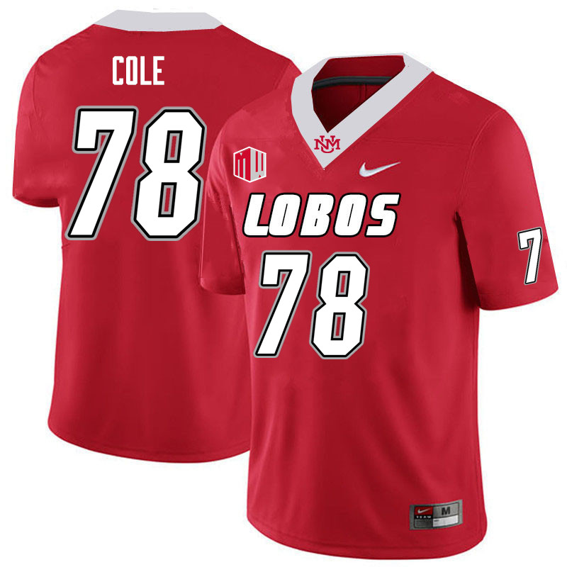 Men-Youth #78 Arrison Cole New Mexico Lobos 2023 College Football Jerseys Stitched-Cherry